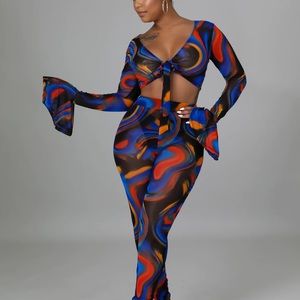 2 piece colorful set mesh